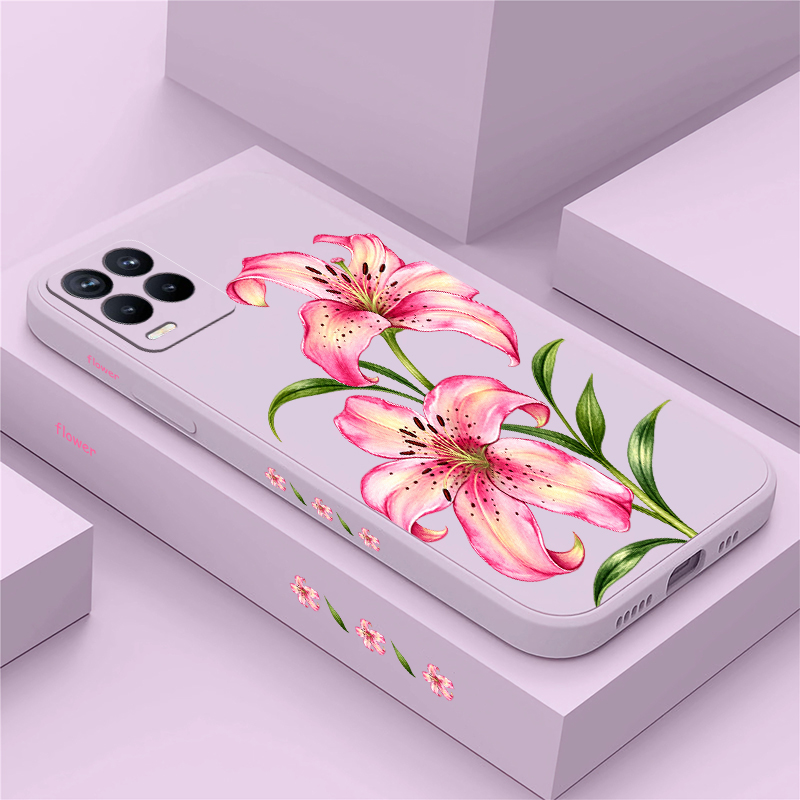 Realme Note 50 - Pink Flowers Case For OPPO Realme