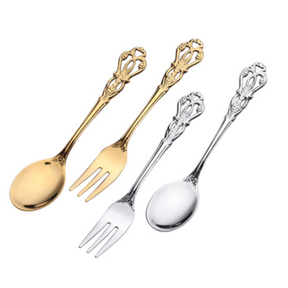1 Pair Vintage Gold Spoon Fork - огляд і ціна Gold Plated Cutlery