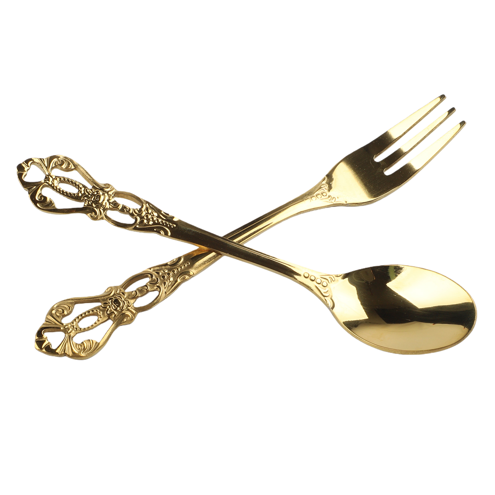 1 Pair Vintage Gold Spoon Fork - огляд і ціна Gold Plated Cutlery