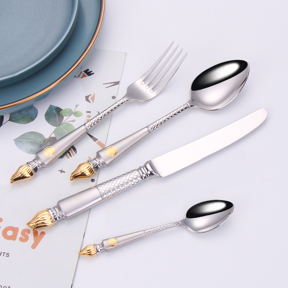 4 Pieces Tableware Set Stainle - огляд і ціна Gold Plated Cutlery