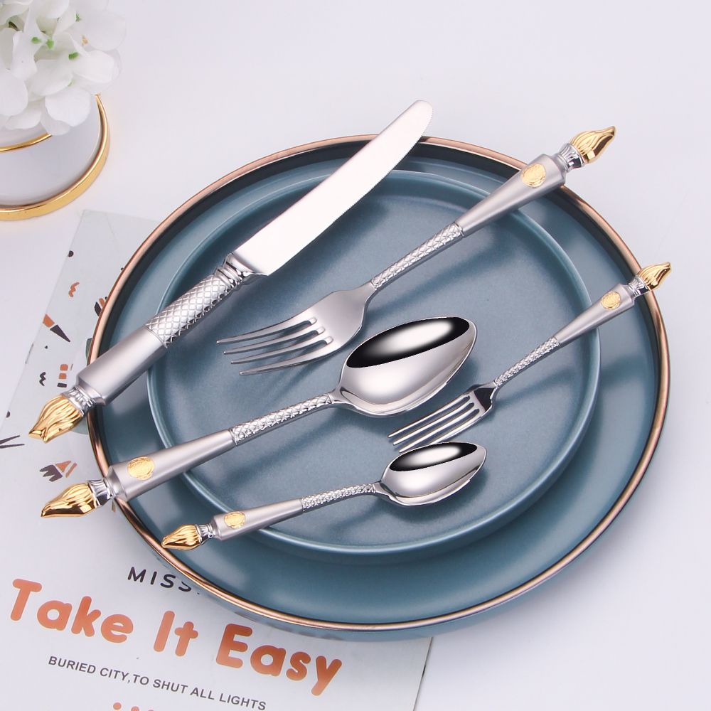 4 Pieces Tableware Set Stainle - огляд і ціна Gold Plated Cutlery