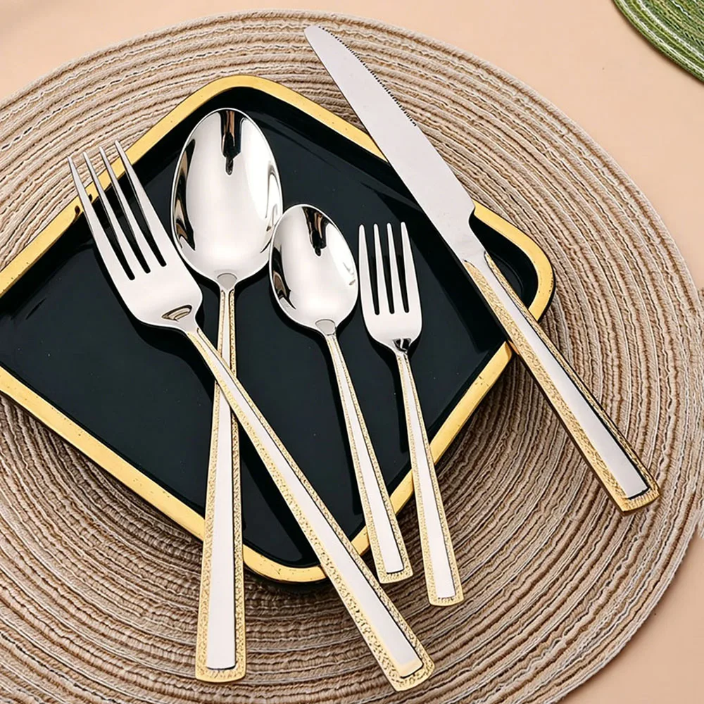 4Pcs Stainless Steel Cutlery S - огляд і ціна Gold Plated Cutlery