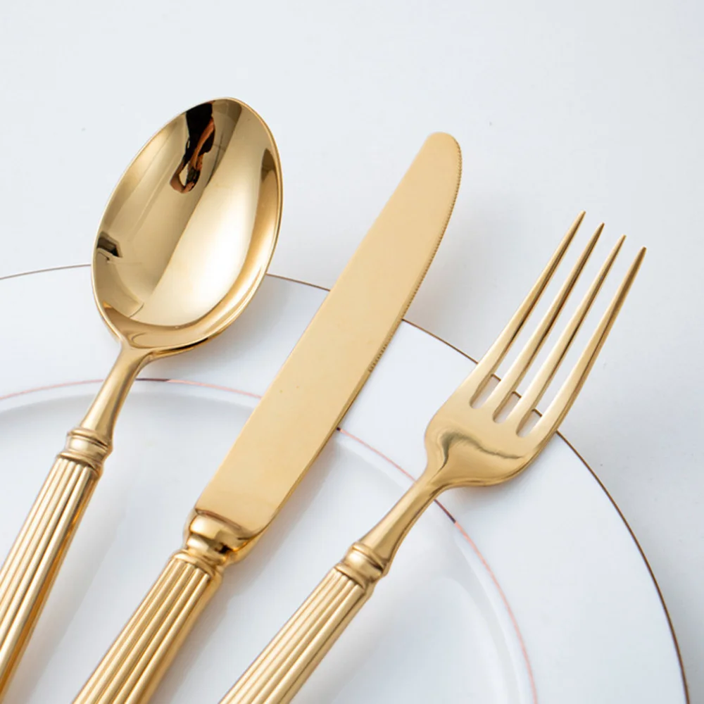 4pcs Bright 18/10 Stainless St - огляд і ціна Gold Plated Cutlery