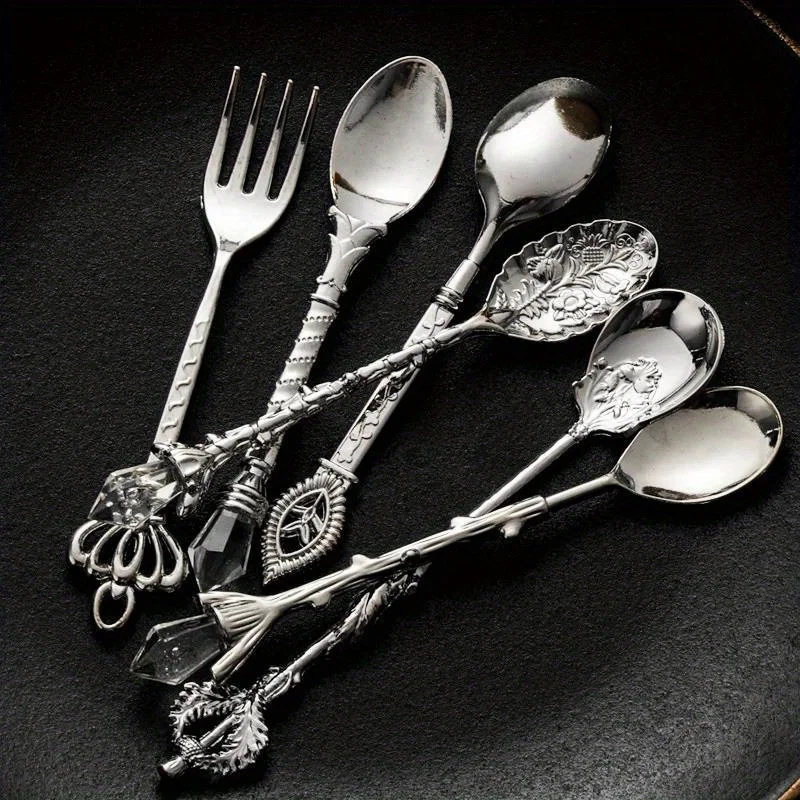 6pcs Vintage Spoons Fork Royal - огляд і ціна Gold Plated Cutlery