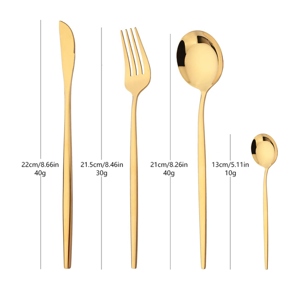 16Pcs Green Gold Dinnerware St - огляд і ціна Gold Plated Cutlery